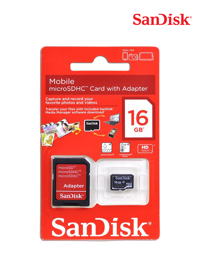 SanDisk 16GB microSDHC - Class 10